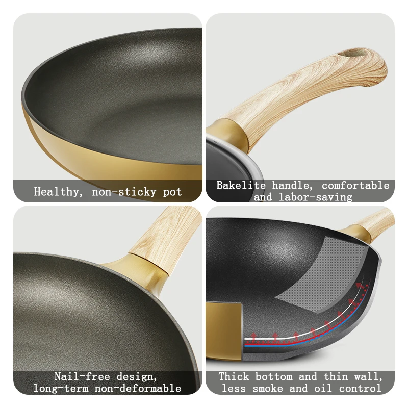 Полный набор бытовой Золотой суповый горшок антипригарный стейк сковорода