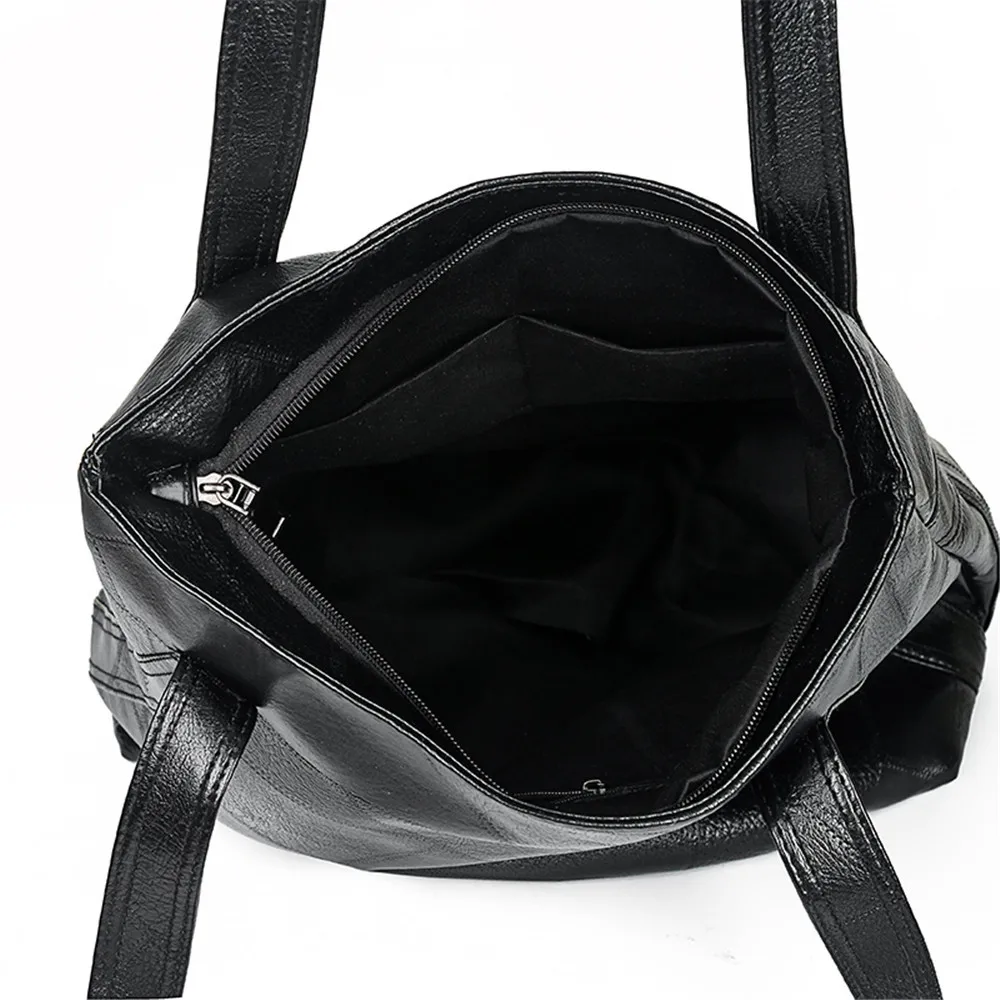 

Ladies Vintage Leather Tote Bag Solid Color Casual Women Bag Large Capacity Shoulder Bag Simple Travel Handbag Female Main Sac