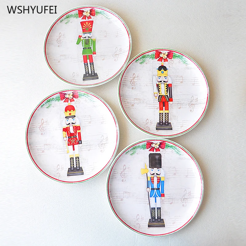 Европейский Рождественский керамический гайкер Западная обеденная тарелка