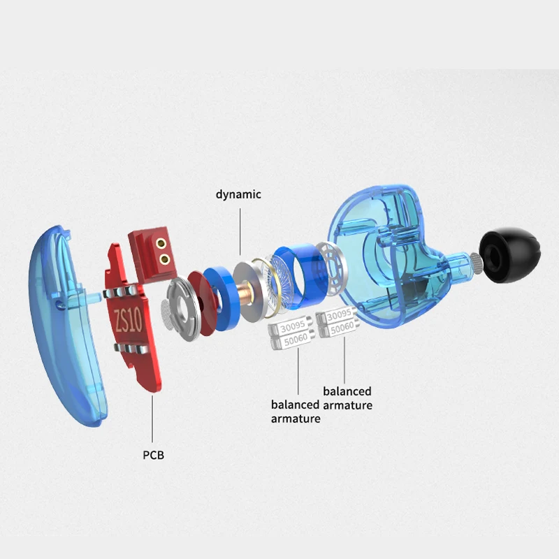 KZ ZS10 auriculares 4BA 1 DD hibrido en el oido Auriculares с глубокими звуковыми сигналами диджейская