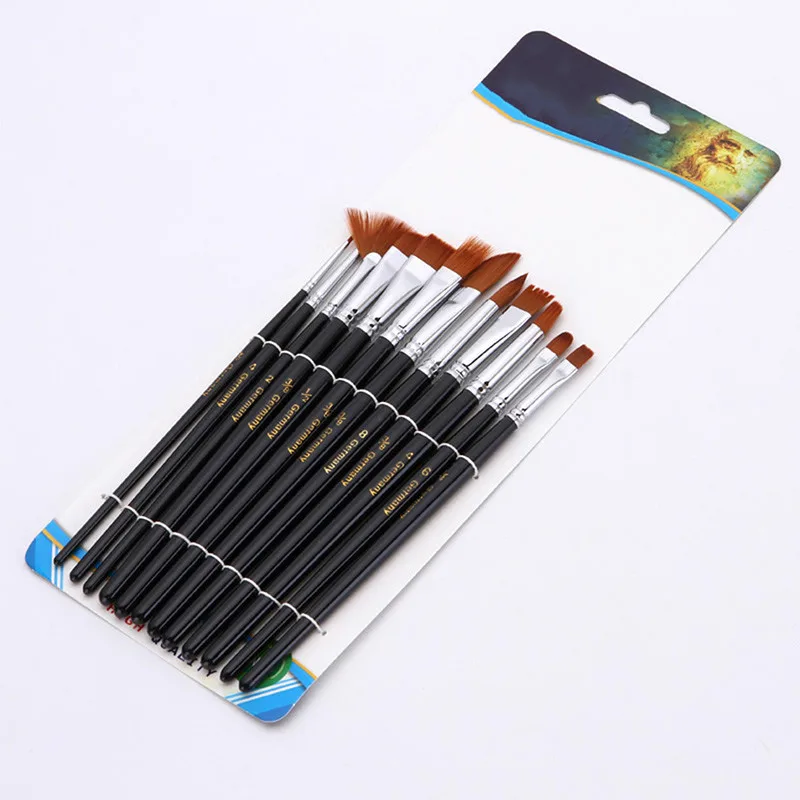 

12Pcs/Set Makeup Brush Kit Soft Synthetic Head Wood Handle Brushes Fan Flat Brush Set For Women Eyeshadow Facial Make Up