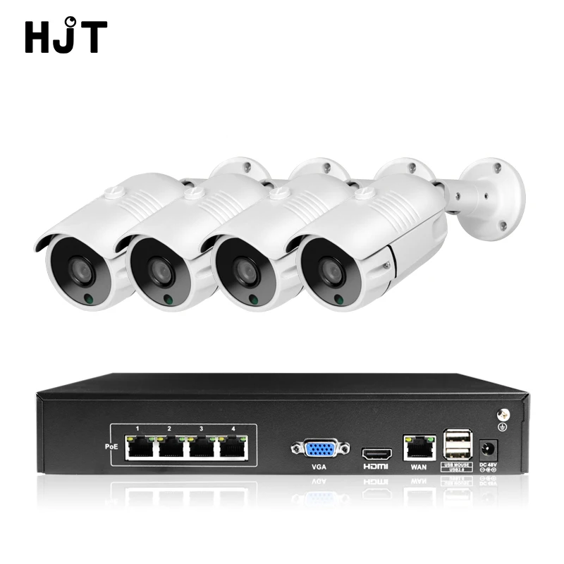 Камера Наружного видеонаблюдения HJT 1080P встроенная POE H.265 4 канала 48 В NVR |