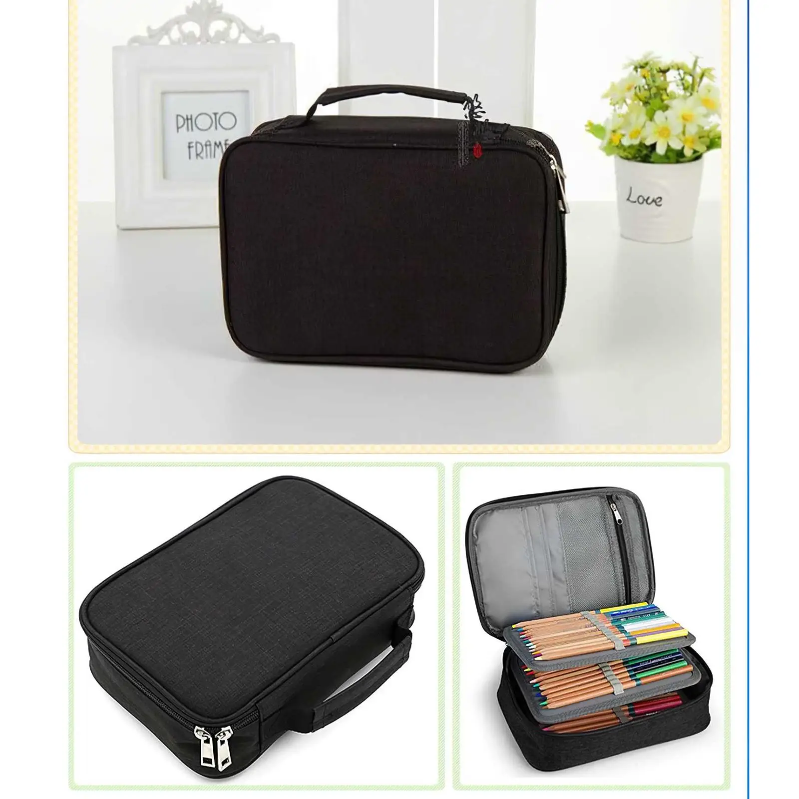 Storage Bag Pencil Case Student Stationery Pen Curtain Box 2021 Hot 72 Color Hole Fine Art Painting | Канцтовары для офиса и
