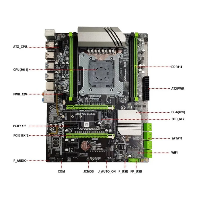 Bestellen HOT-X99 Motherboard Lga2011-3 Pin 4 Kanäle Ddr4 Unterstützung 4X32G Für E5-2650 E5-2667 E5-2678 E5-2680 E5-2690 V3 Cpu