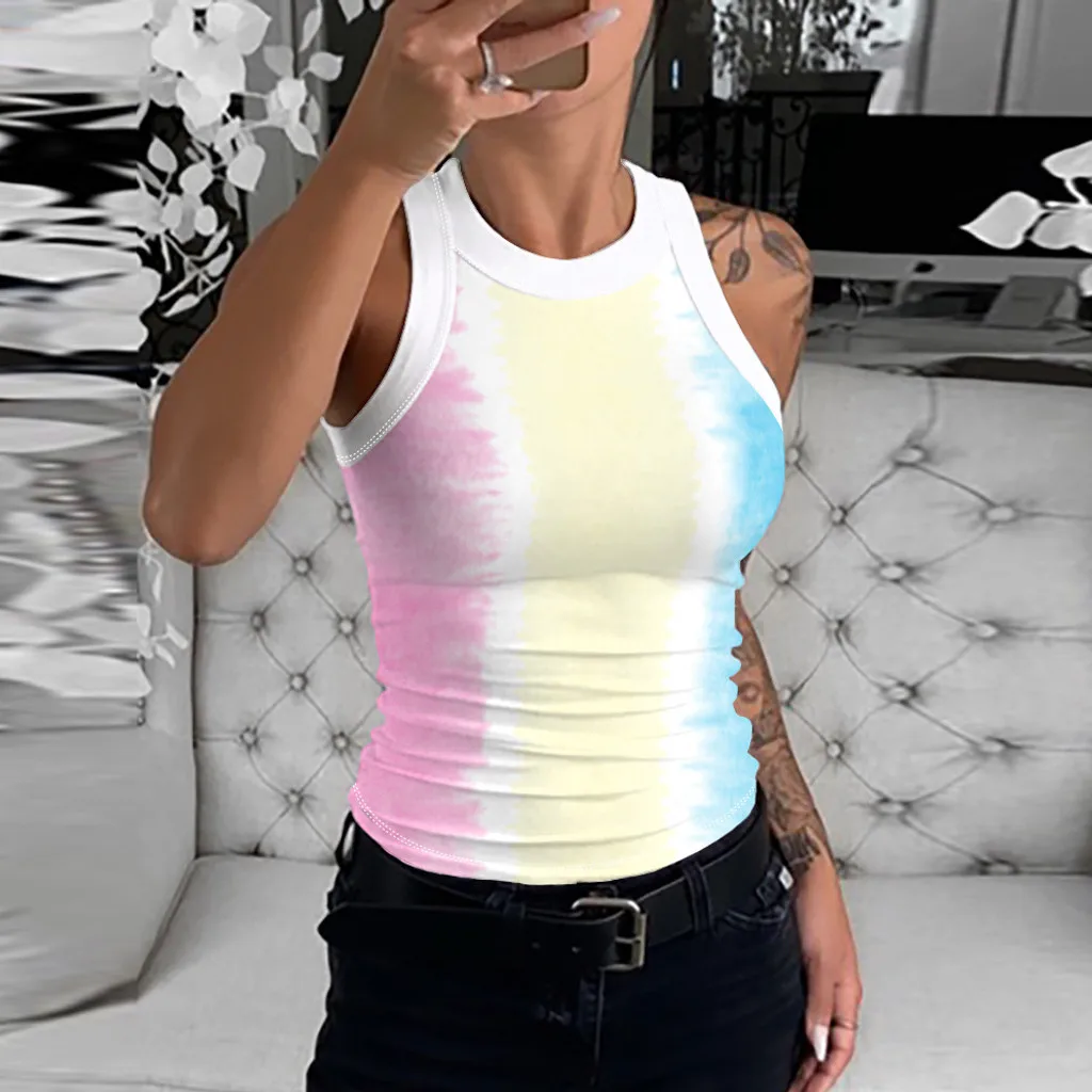 Майка женская летняя без рукавов повседневный облегающий эластичный хлопковый