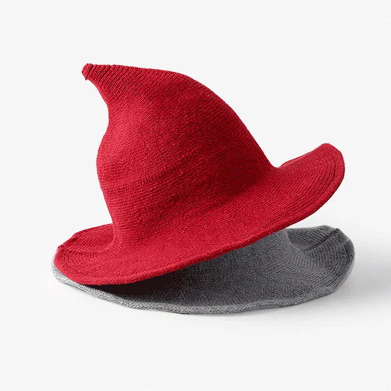 Новинка элегантная вязаная шапка ведьмы на Хэллоуин для мужчин и женщин осенне