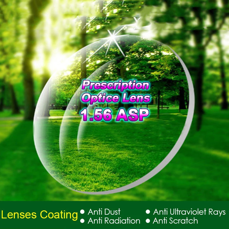 MOLNIYA Radiation Protection Index 1.56 Clear Optical Single Vision Lens HMC, EMI Aspheric Anti-UV Prescription Lenses,2Pcs