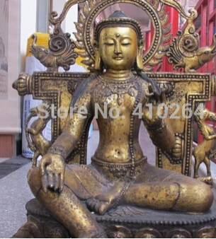 31 &quotнепальский буддизм Бронзовая позолота зеленая статуя Будды Tara Guan yin Avalokitesvara |
