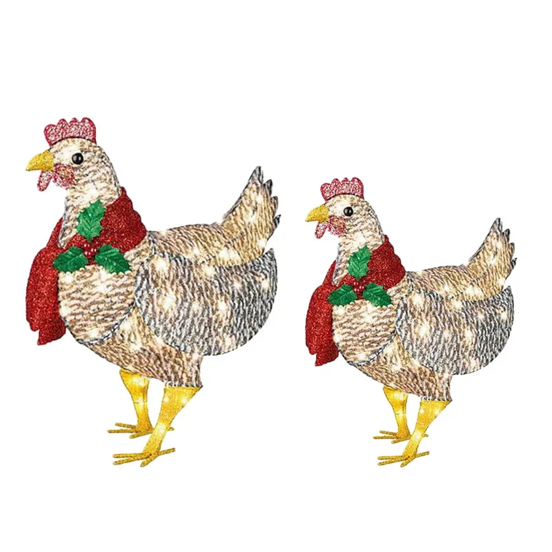 

40x24 см Гигантский Рождественский светильник для цыплят 50 мини-светильник s-фонарик для цыплят сада на стойке газон наземный газон уличный Де...