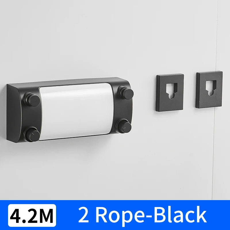 2 Rope-Black Выдвижная Веревка для белья домашняя уличная сушилка для одежды ABS пластик балкон невидимая одежда вешалка для белья Сушилка двойная веревка - Цвет: 2 Rope-Black