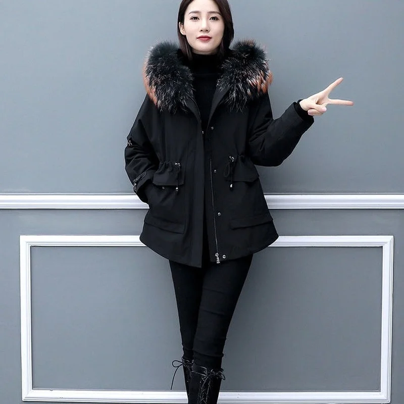 Winter Coat Women 2023 Fashion Winter Jacket Women Cotton Lining Padded Parka Outwear Winter Hooded Female Jacket Warm Coat Y159