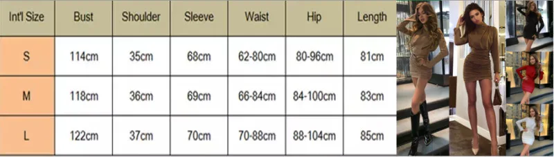 

New Women Bandage Bodycon Long Sleeve Evening Party Cocktail Club Short Mini Dress