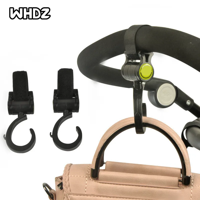 

2pcs/lot Baby Hanger Stroller Hooks Rotate 360 Degree Mommy Bag Hook Stroller Accessories for Cart Carriage Pram Hanging Bags