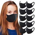 10 шт. ледяная Шелковая Маска Анти-пыль хлопок лицевая маска Анти-туман или черная детская юбка с респиратором Mascarillas маска Enfant