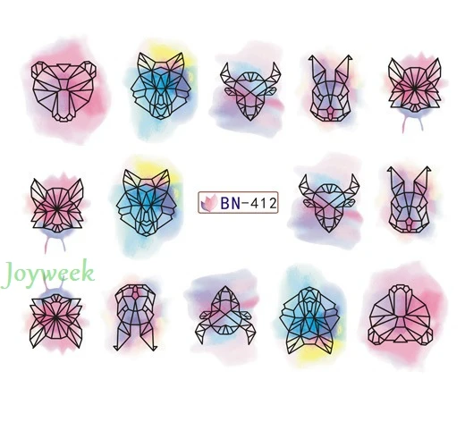 Наклейка на воду для слайдер украшения ногтей акварельные чернила крупного