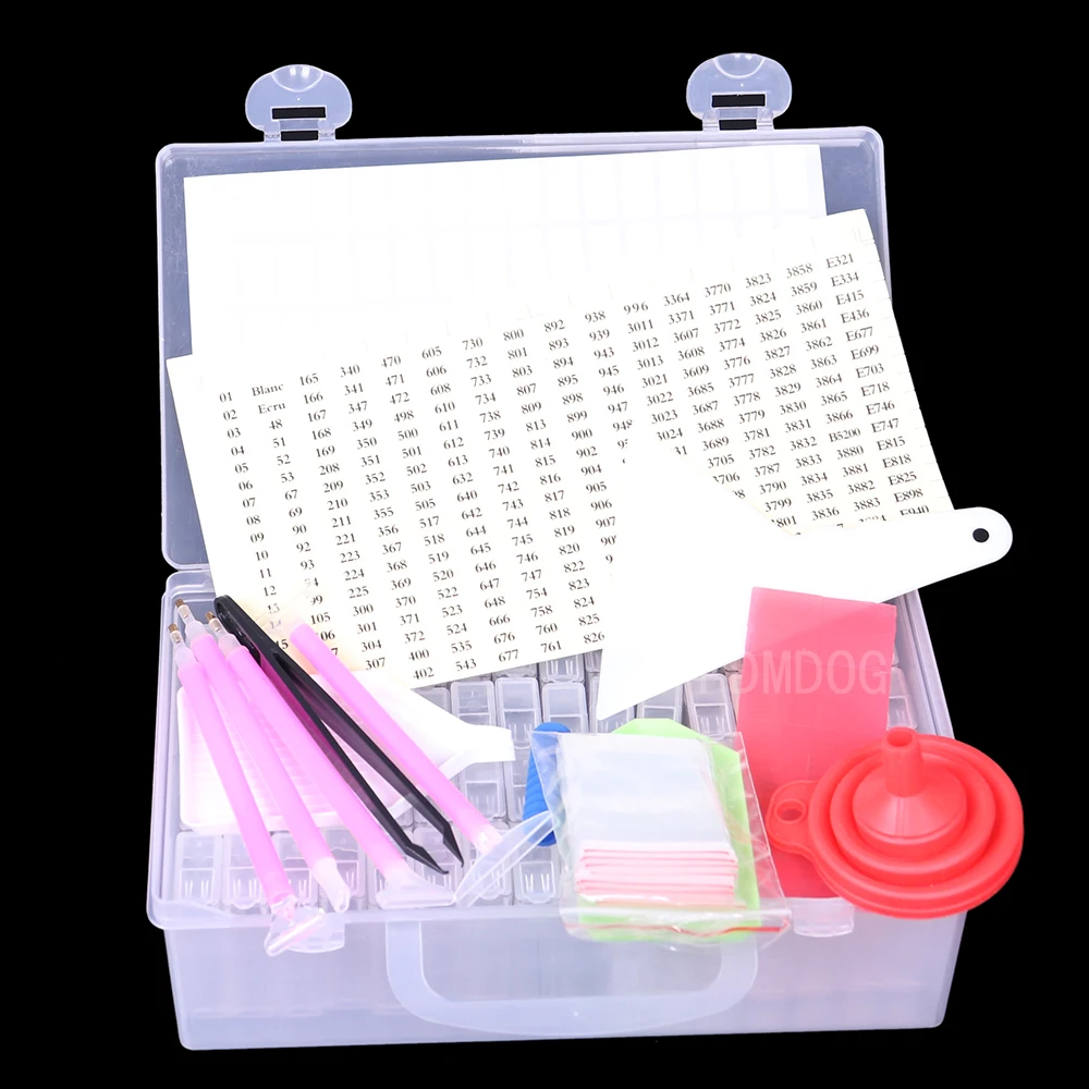 

64 Grids Diamond Painting Tools Sets Diamond Embroidery Accessories kits Beads Container Stone Convenience Storage Box 41 tools
