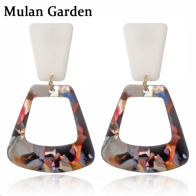 Женские Геометрические серьги подвески M & G винтажные массивные акриловые