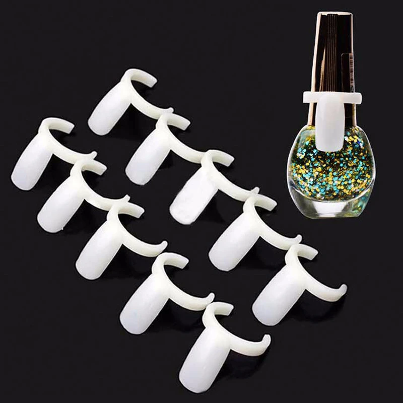 

False Nail Tips Color Card Practice Display Tools Transparent White Buckle Ring Manicure DIY Nail Display Nail Art Practice tool
