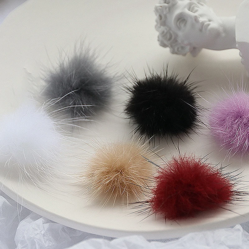 

5 Pcs 3D Nail Art Pompoms Decorations Soft Hairball Removable Nail Charms Pom Magnet Fluffy Jewelry Accessories
