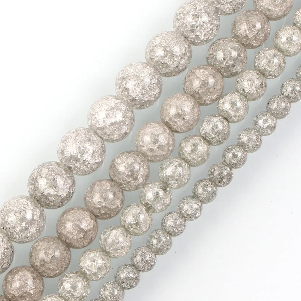 15 &quotсерых круглых кристальных бусин рассыпчатых для изготовления ювелирных