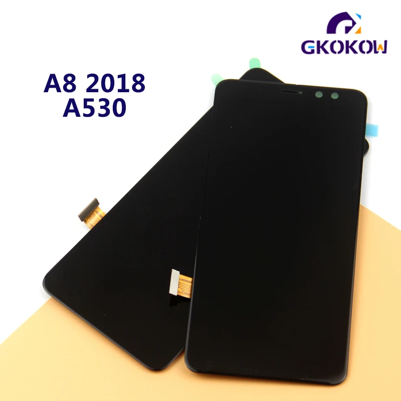Супер AAA lcd для samsung Galaxy A8 2018 A530 A530F A530DS A530N SM кодирующий преобразователь сенсорного