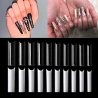 1000 шт длинные глубокие с изогнутые Экстра длинные квадратные формы накладные ногти Советы Прохладный XL французский половинный покрытие акриловый Салон Поддельные Советы