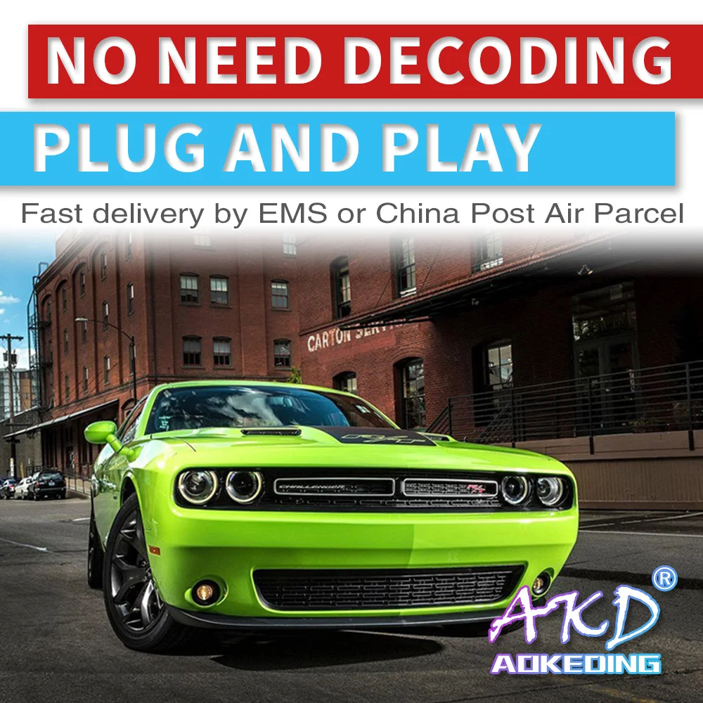 AKD автомобильный Стайлинг для Dodge Challenger фары- Challenger светодиодный Светодиодный фонарь Drl Bi Xenon автомобильные аксессуары
