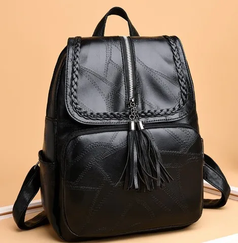 

Backpack Women's 2018 New Style Fashion Faux Leather Backpack Soft Stitching Large Capacity WOMEN'S Bag