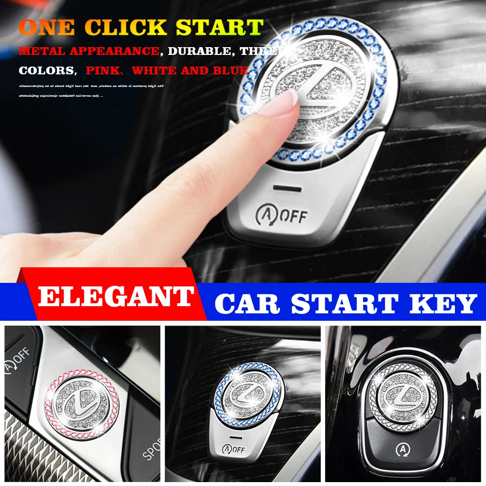 

Car One-Click Engine Start Stop Switch Button Cover Crystal Rhinestone Protector Ring Sticker For Lexus IS250 IS300 RX330 RX350