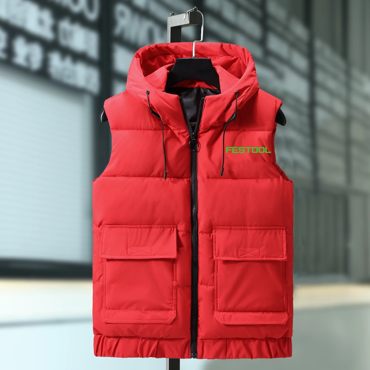 

Модная Качественная мужская куртка Festool в стиле Харадзюку весна-осень без рукавов на молнии тонкая спортивная мужская повседневная куртка ...