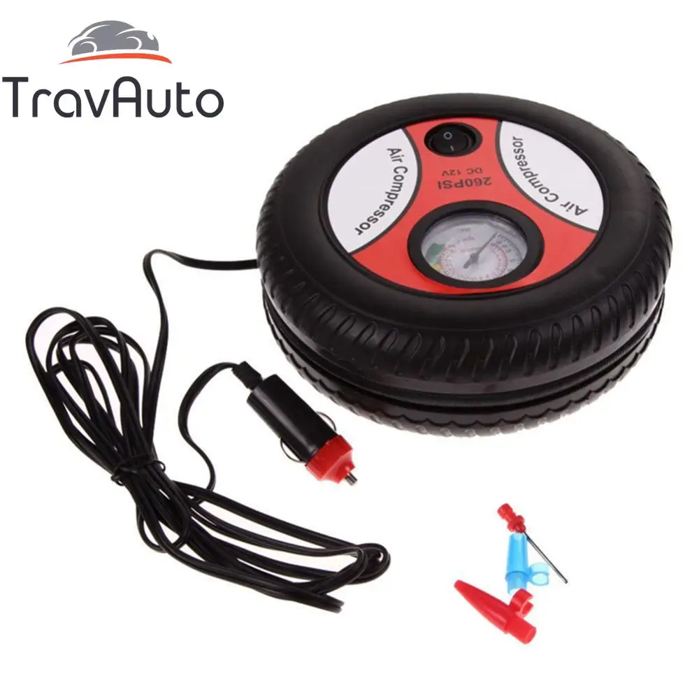 

Car Mini Inflatable Motor Pump Electric Tyre Pressure Monitor Compressor Portable PSI Air Pump 12V Tire Pump for Bike Motor Ball