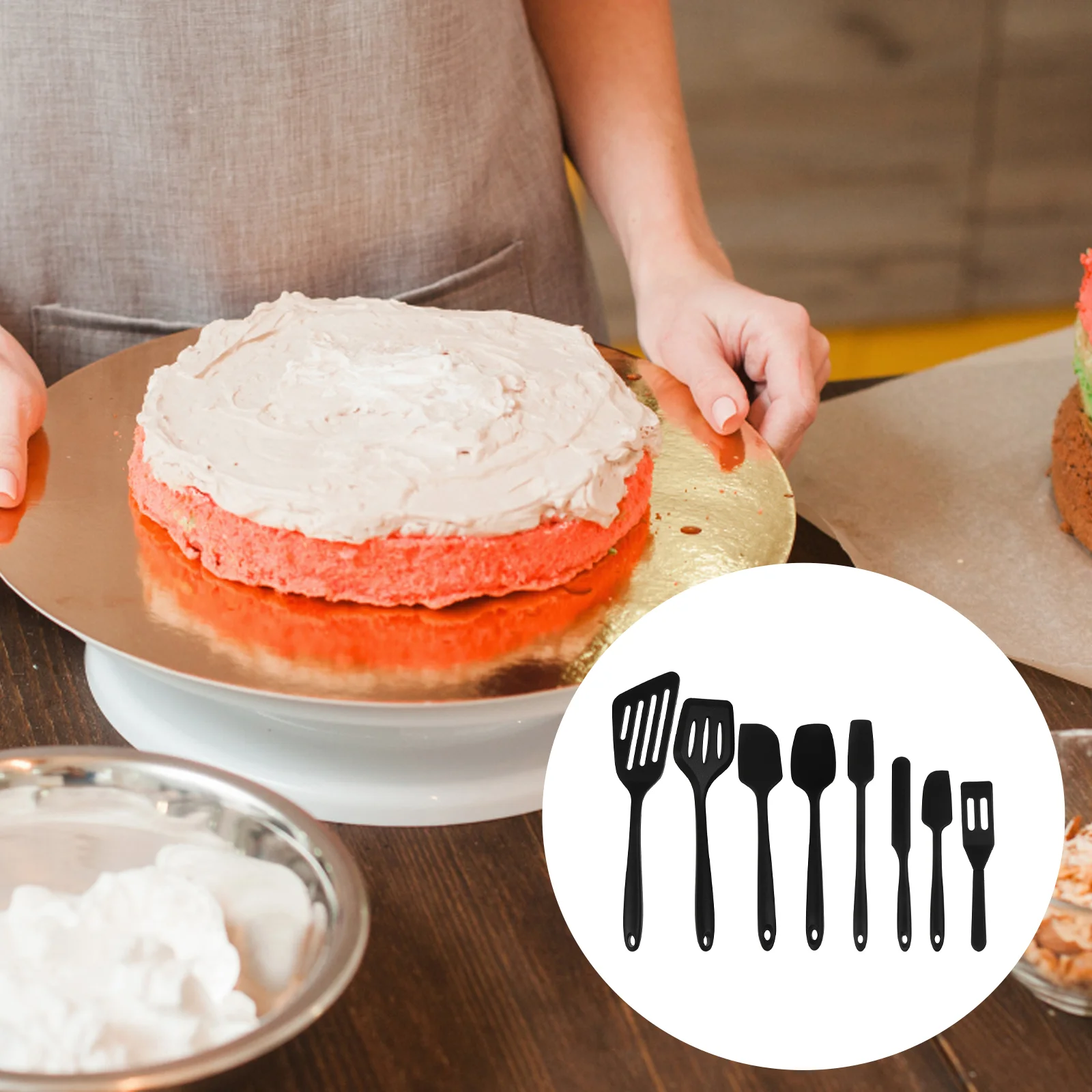 

1 Набор/8 шт. силиконовые лопатки для выпечки с длинной ручкой, скребок для крема, шпатель для масла