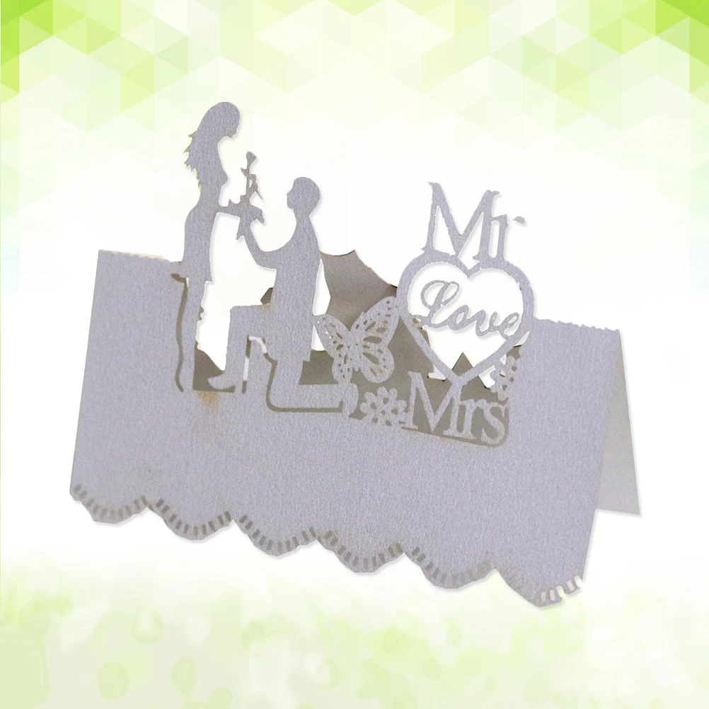 50 шт. Роскошная пустотелая элегантная карточка для сиденья на день рождения