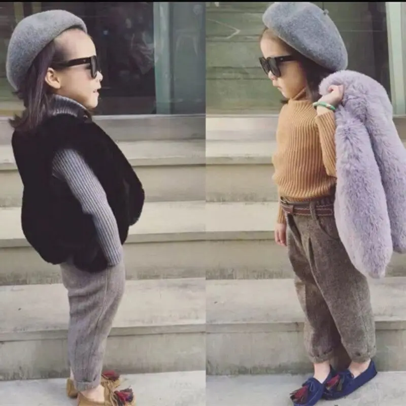 Жилетка для маленьких девочек жилет из искусственного меха детей утепленный без