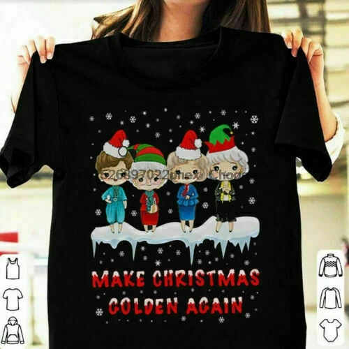 Золотистые девушки с надписью &quotMerry Christmas&quot Футболка размер s 3xl|Мужские