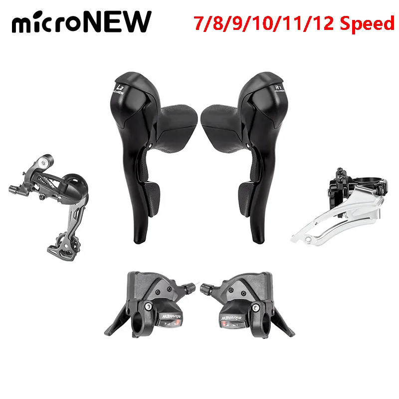 

microNEW Bicycle Transmission Kit MTB front/rear derailleur Road handle transmission 7/8/9/10/11/12 speed regulator bike parts