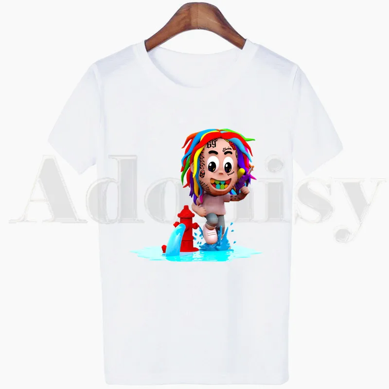 Американский рэпер 6ix9ine Tekashi 69 в стиле хип хоп Для женщин футболка Harajuku женские с