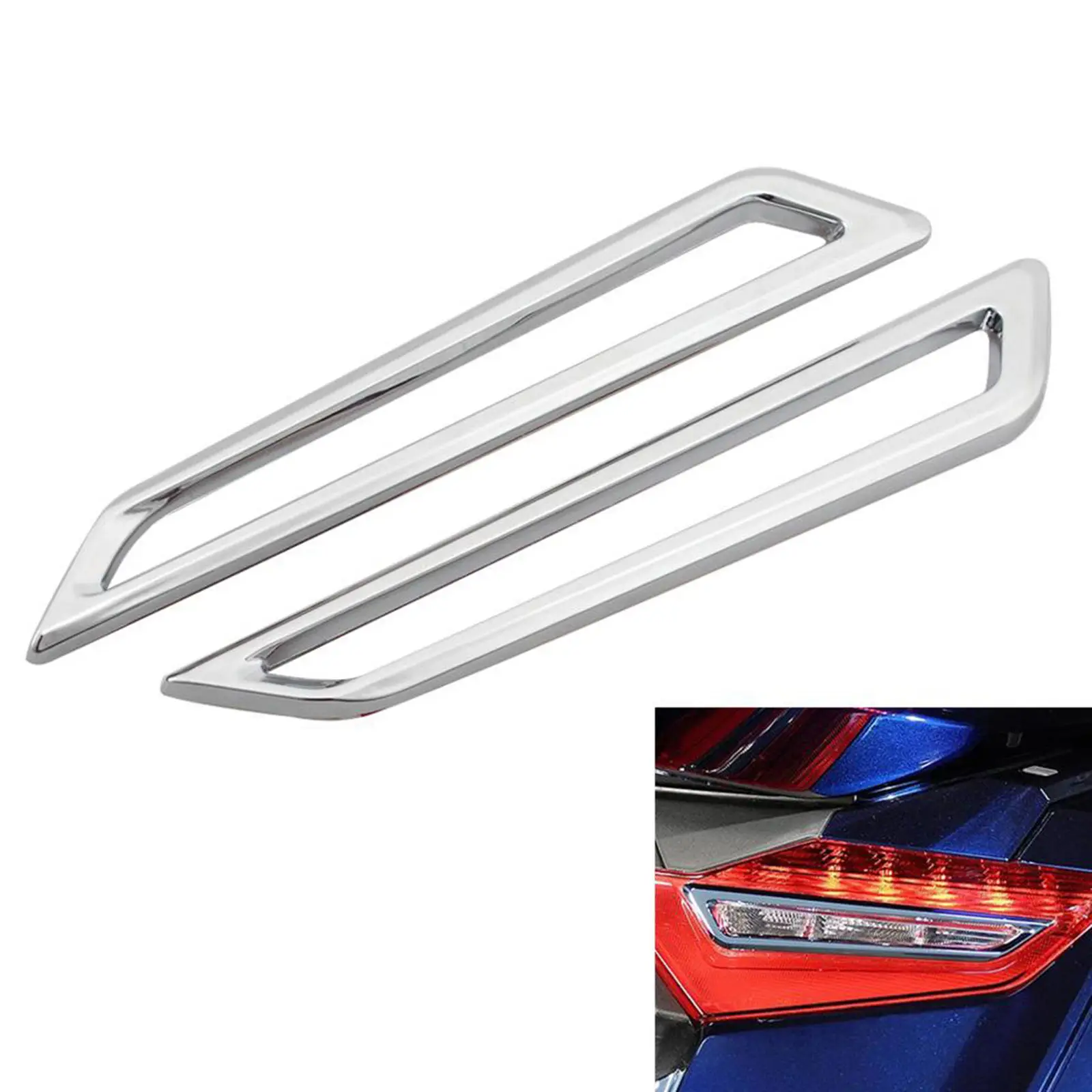 

2шт хромированный задний фонарь верхняя отделка акцент для Honda Gold Wing Tour DCT 2018-up, легко приклеивается