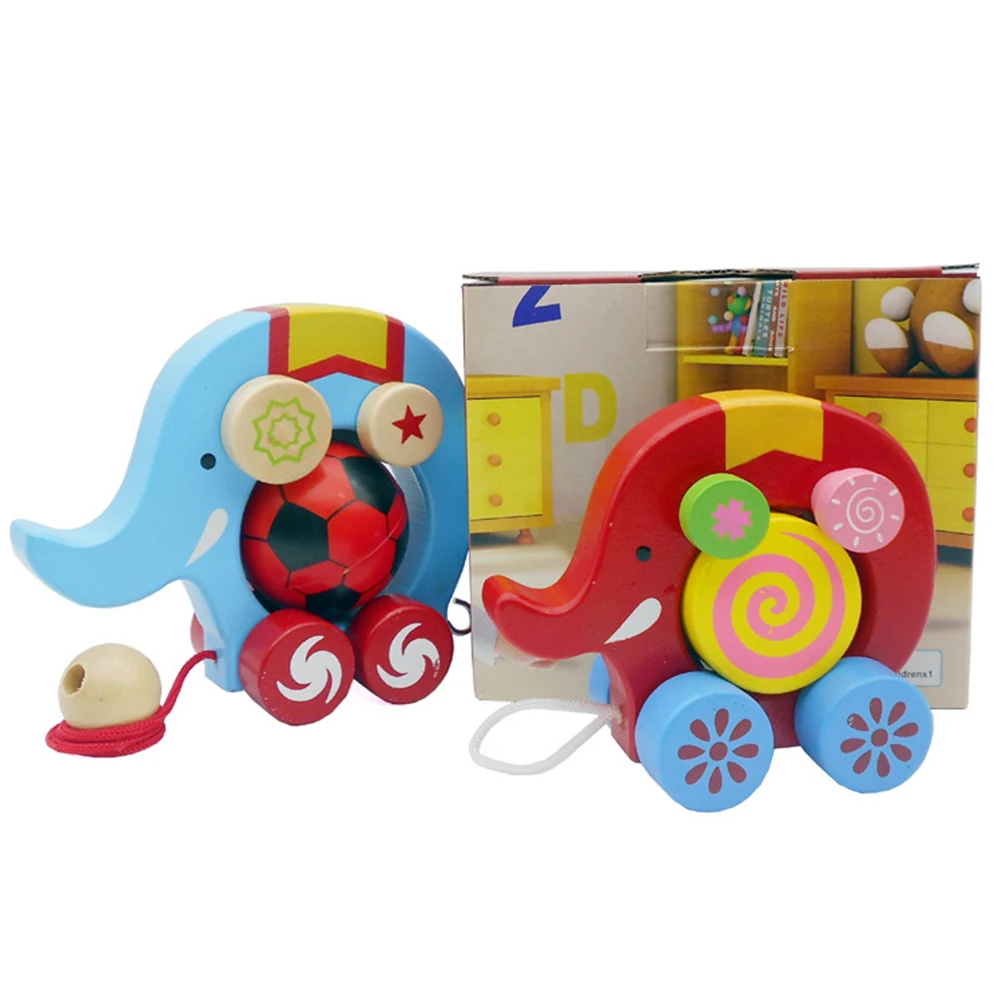 Креативная мультяшная деревянная игрушка с двойным слоном для раннего развития