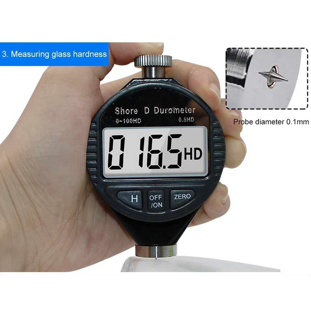 

0-100 A/C/D Digital Shore Hardness Tester Tire Rubber Plastic Tool for Plastic Leather Rubber Multi-resin High Hardness Object