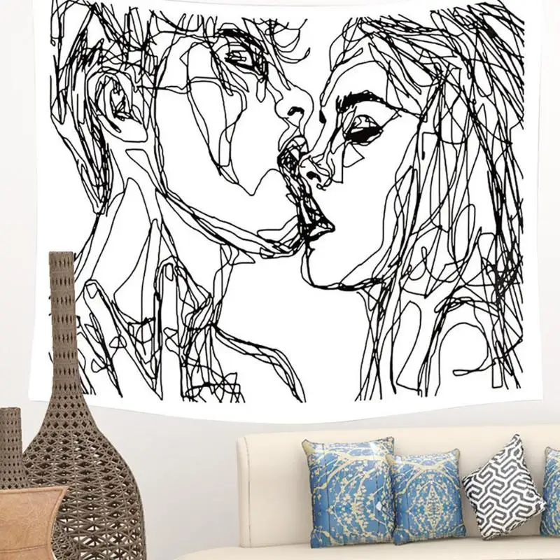 

Kiss Tapestry Table Cloth Durable Picnic Mat Backdrop Background Studio Photography Prop Home Decoration Accessories