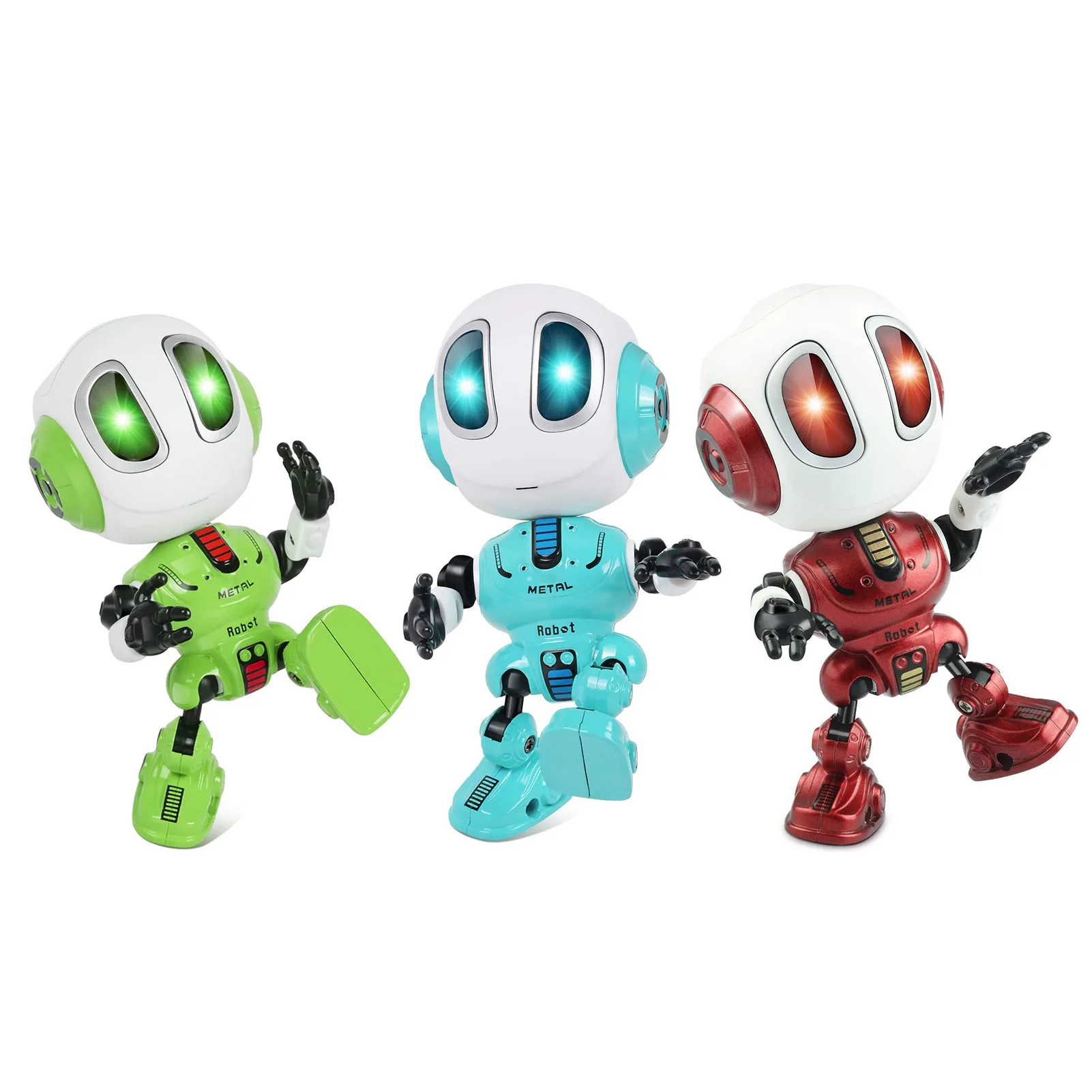 

Steam Smart Talking Robot Toy DIY Gesture Electronic Removable Doll Toy Head Touch Sensor LED Light Deformation Alloy Robot
