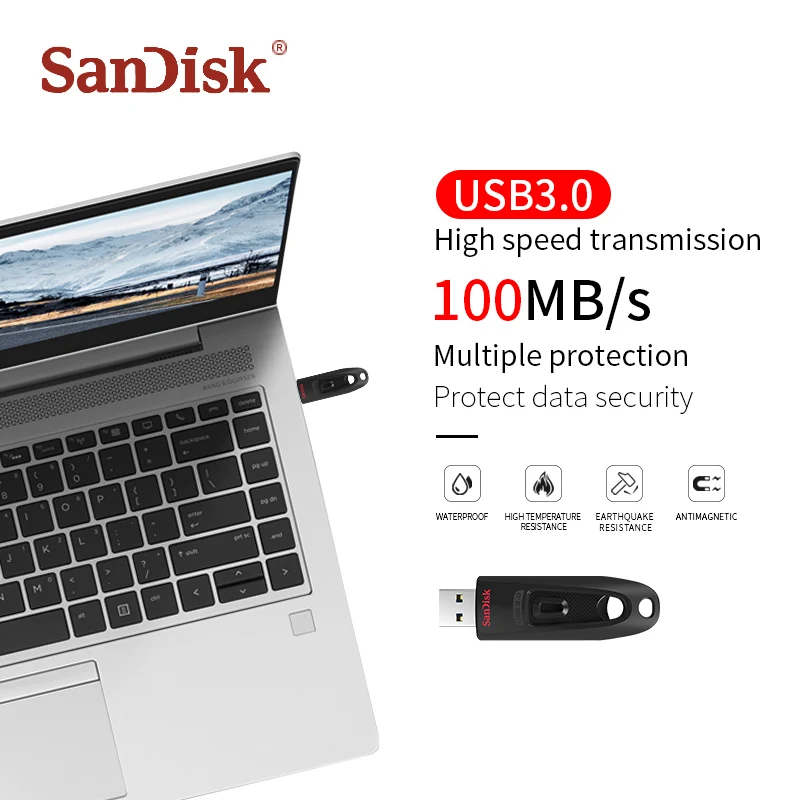 Оригинальный флеш накопитель USB SanDisk 128 ГБ 64 32 16 usb 3 0 CZ48 флешка флешка|USB