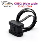 Автомобильный сканер OBDII, плоский и тонкий кабель-удлинитель с 16-контактным разъемом, 3060100 см
