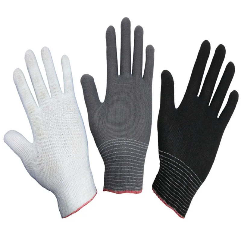 

2 Pcs Nylon Anti Static Gloves Knit Work Gardening Lumber Protector Hand Safety Grip Glove
