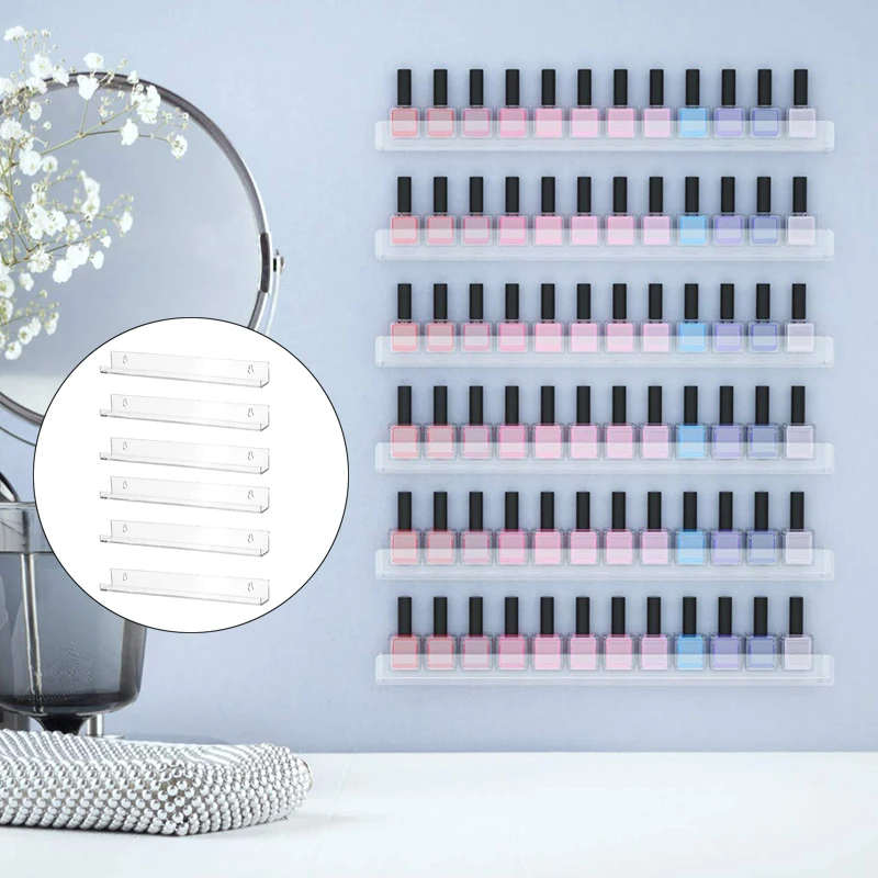 6 layer nail polish display rack transparent storage holder nail art tools lipstick organizer free global shipping
