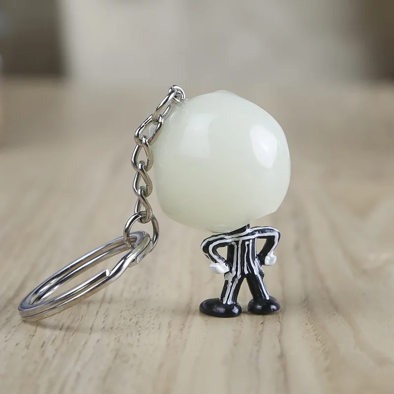 

Halloween The Nightmare Before Christmas Keychain Luminous Jack Skellington 3D Toy Key Chain Car Keyring Jewelry Gift
