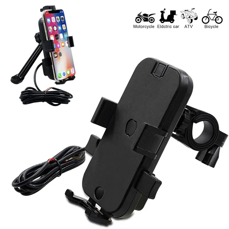 Держатель для телефона мотоцикла велосипеда с двумя usb портами подставка