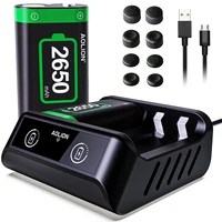 dual 2650 mah controllers battery and charging dock set for xbox one and xbox series sx wireless gamepad battery charger