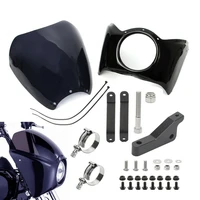 new motorcycle black front headlight fairing with windshield windscreen kit direct bolt on fit for 2006 2016 harley dyna fxd